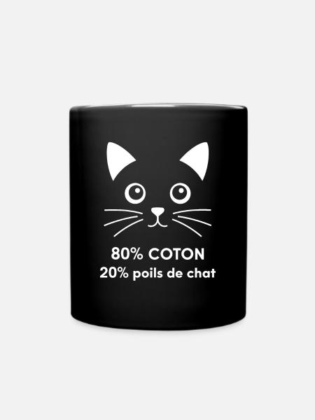80% Coton 20% Poils De Chat Humour - Mug uni - noir