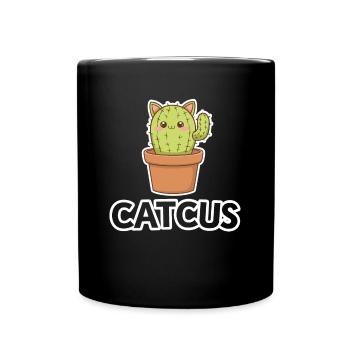 Catcus Cactus Cat Cute Cat Funny Pun - Full Colour Mug - black - Front