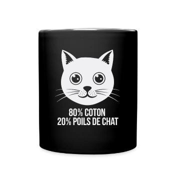 80% Coton 20% Poils De Chat Humour Chatons - Mug uni - noir - Devant