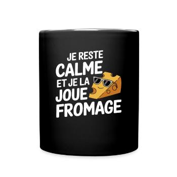 Ich bleibe ruhig und spiele es cool cheese relax - Tasse einfarbig - Schwarz - Vorne