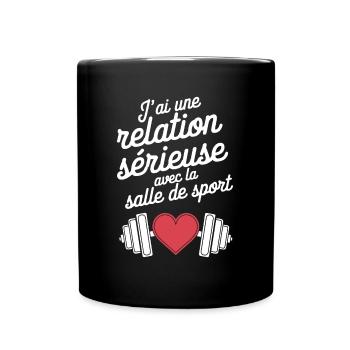 I have a relationship with the gym Workout - Full Colour Mug - black - Front