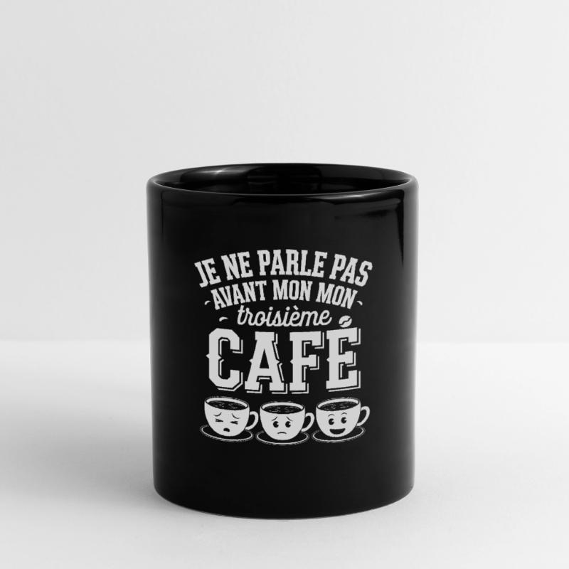 I don't speak until my third caffeine coffee Full Colour Mug