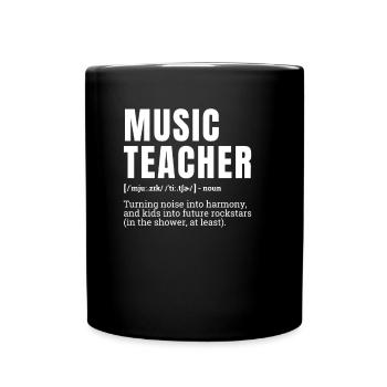 Funny Music Teacher Humor Definition Humor - Full Colour Mug - black - Front