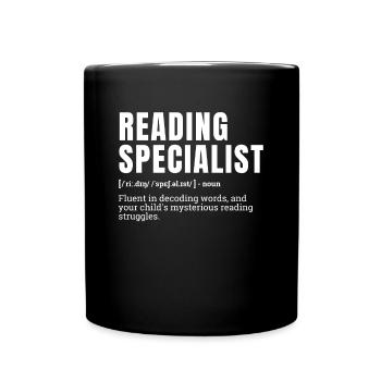 Funny Reading Specialist Definition Humor - Full Colour Mug - black - Front