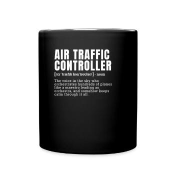 Drôle de contrôleur de la circulation aérienne Définition Profession - Mug uni - noir - Devant