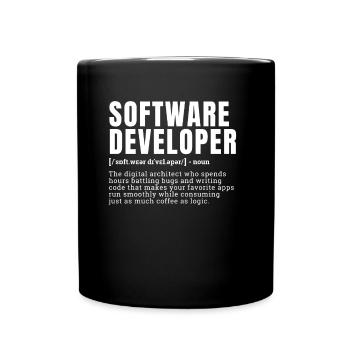 Funny Software Developer Occupation Definition Occ - Tasse einfarbig - Schwarz - Vorne
