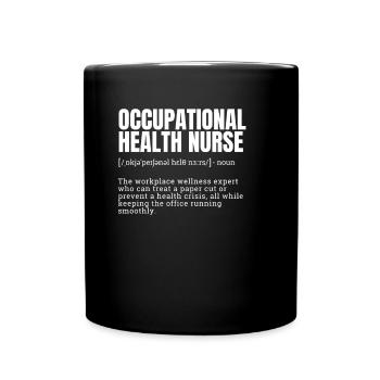 T-shirts de définition d’infirmière en santé au travail - Mug uni - noir - Devant