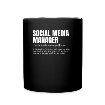 Social Media Manager Definition T-Shirts - Full Colour Mug - black - Front