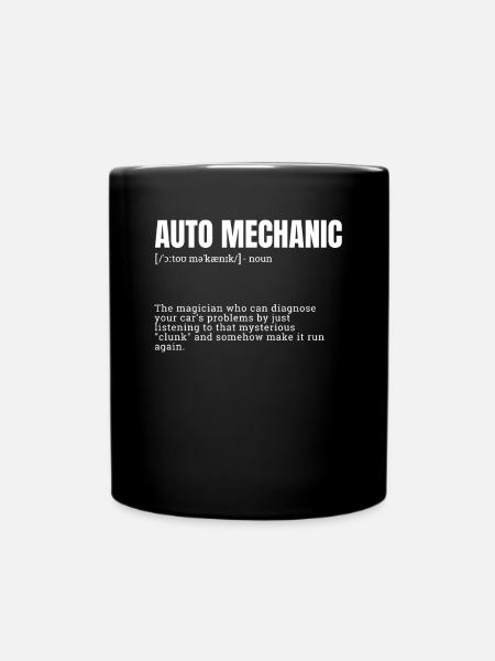 auto mechanic, b humor, men occupation, funny job, - Full Colour Mug - black