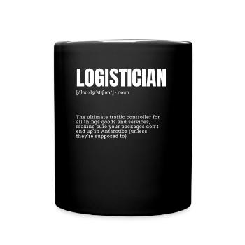 Logistique Contrôleur de la circulation Marchandises Colis Humour - Mug uni - noir - Devant