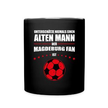 Alter Mann - Magdeburg Fan | Retro Vintage Design - Tasse einfarbig - Schwarz - Vorne