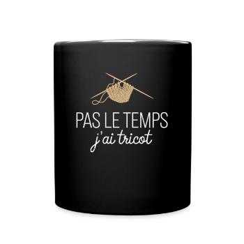 No Time I Knit Creative Gift - Full Colour Mug - black - Front