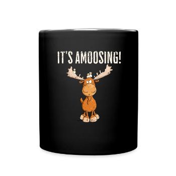 Droll orignal motif animal Scandinavie dicton d’orignal - Mug uni - noir - Devant