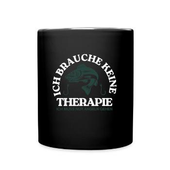 Angeln Sprüche Design – Perfekt für echte Fischer - Tasse einfarbig - Schwarz - Vorne