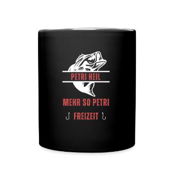 Angeln Sprüche Design – Perfekt für echte Fischer - Tasse einfarbig - Schwarz - Vorne