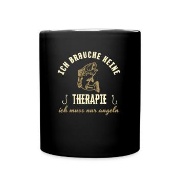 Angeln Sprüche Design – Perfekt für echte Fischer - Tasse einfarbig - Schwarz - Vorne