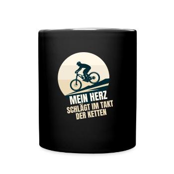 Cool Bicycle Motif - Bike Lover Design - Full Colour Mug - black - Front