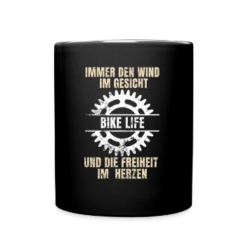 Cool Bicycle Motif - Bike Lover Design - Full Colour Mug - black - Front