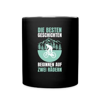 Cool Bicycle Motif - Bike Lover Design - Full Colour Mug - black - Front