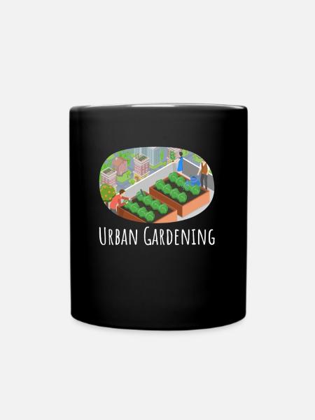 Urban Gardening Design - Dein grünes Statement - Tasse einfarbig - Schwarz