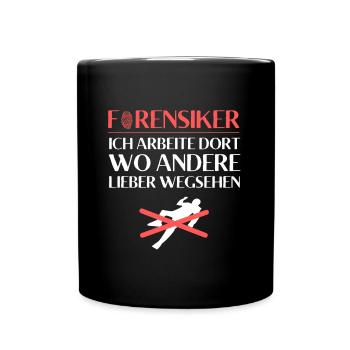 Forensic Design - Parfait pour les fans de sciences médico-légales - Mug uni - noir - Devant