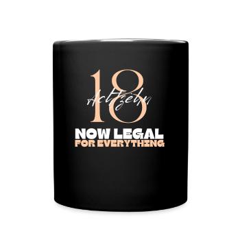 18 ans 18e anniversaire Enfin 18 - Mug uni - noir - Devant