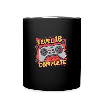 Anniversaire 18 ans Homme Cadeau Niveau 18 - Mug uni - noir - Devant