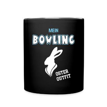 Bowling Oster Outfit Ostergeschenk Bowlen - Tasse einfarbig - Schwarz - Vorne