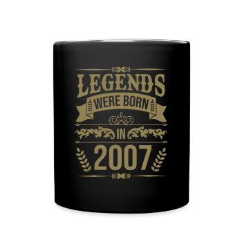 Legenden geboren 2007 Geburtstag - Tasse einfarbig - Schwarz - Vorne
