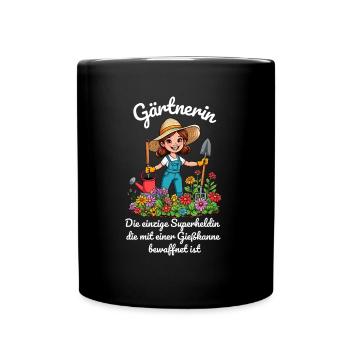 Passionate gardener – green at heart - Full Colour Mug - black - Front