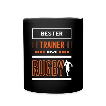 Bester Rugby Trainer Rugbytrainer Training - Tasse einfarbig - Schwarz - Vorne