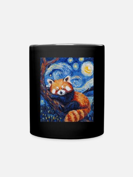 Roter Panda - Tasse einfarbig - Schwarz