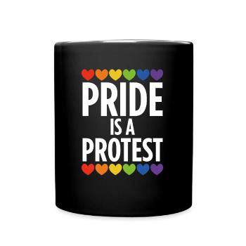 Cooles Design mit Regenbogen für CSD & LGBTQ+ - Tasse einfarbig - Schwarz - Vorne