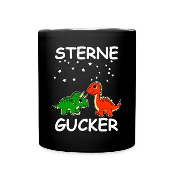 Dinosaurs look stars - Full Colour Mug - black - Front