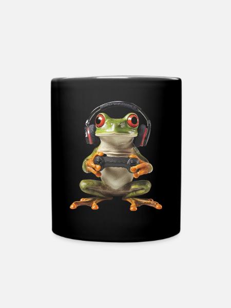 Frosch Gamer - Tasse einfarbig - Schwarz