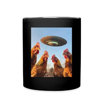 Poulets Selfie OVNI - Mug uni - noir - Devant