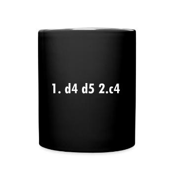 1. d4 d5 2.c4 Schachspieler Großmeister Brettspiel - Tasse einfarbig - Schwarz - Vorne