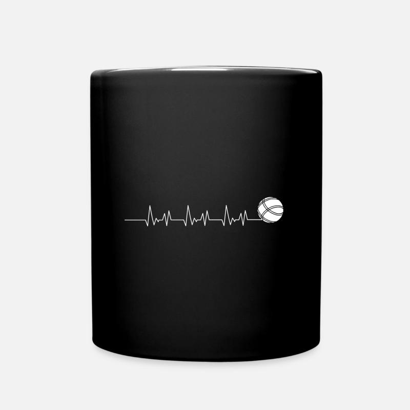 Pétanque Herzschlag Leidenschaft - Tasse einfarbig - Schwarz