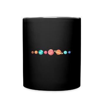planètes Notre système solaire avec les 8 planètes - Mug uni - noir - Devant