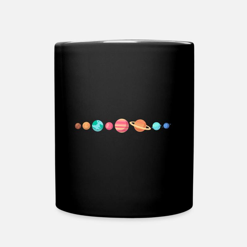 Planeten unser Sonnensystem mit allen 8 Planeten - Tasse einfarbig - Schwarz