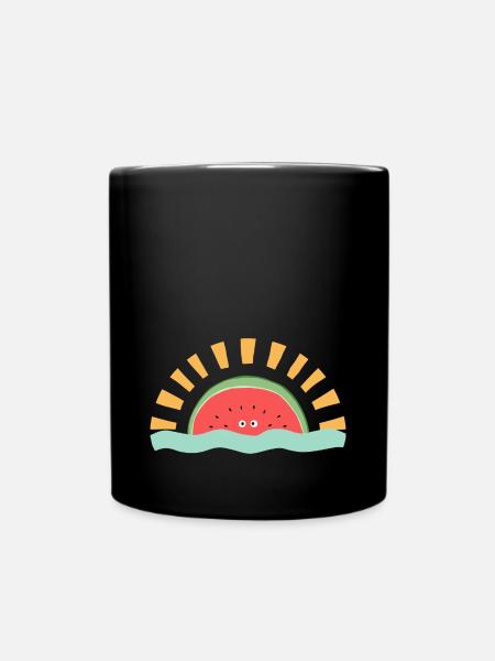 Lever de soleil à la pastèque - Mug uni - noir