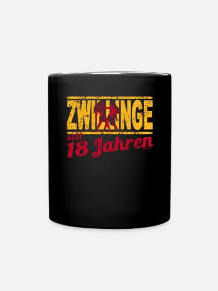 Geburtstag 18 Zwillinge - Tasse einfarbig - Schwarz