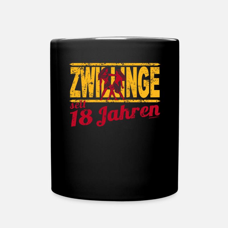 Geburtstag 18 Zwillinge - Tasse einfarbig - Schwarz