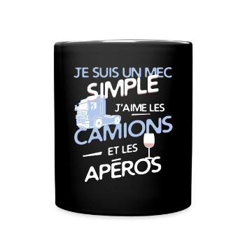 Routier - un mec simple - Mug uni - noir - Devant