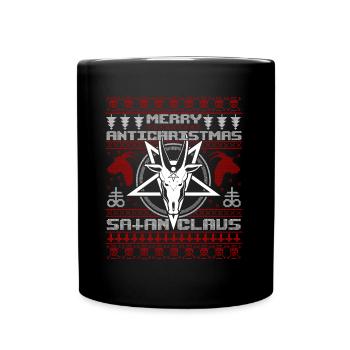 Merry Antichristmas Satan Claus Ugly Christmas - Tasse einfarbig - Schwarz - Vorne