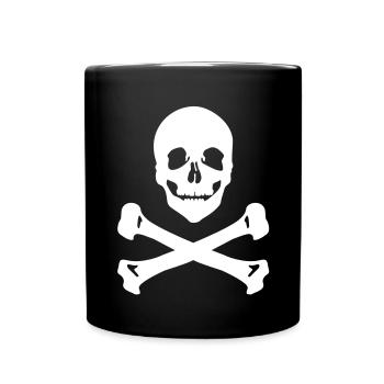 Totenkopf - Tasse einfarbig - Schwarz - Vorne