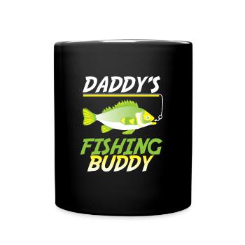 Funny Fishing Daddy's Fishing Buddy Fish Gift - Full Colour Mug - black - Front