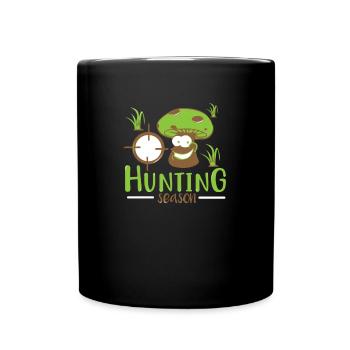 Lustige Pilz Jagd Saison Geschenk - Tasse einfarbig - Schwarz - Vorne