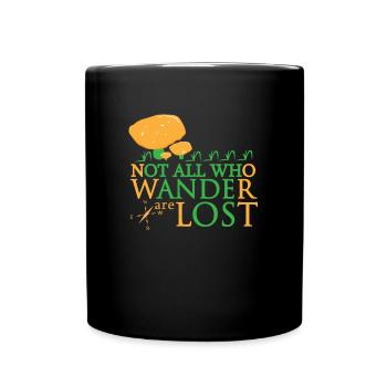 Funny Mushroom Not all who wander are lost Gift - Full Colour Mug - black - Front