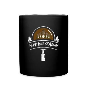 Lustige Pilz Jagd Saison Geschenk - Tasse einfarbig - Schwarz - Vorne